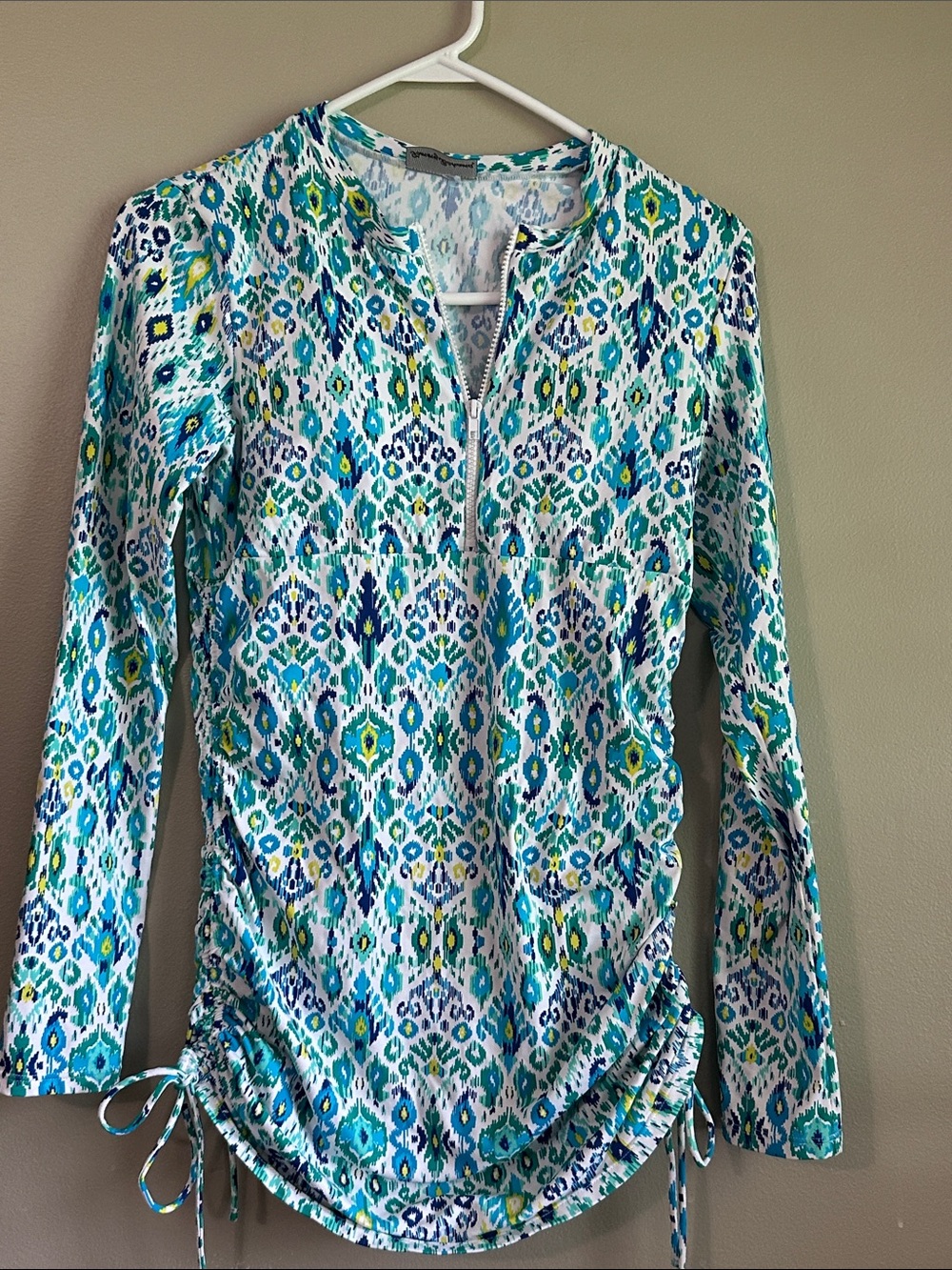 Tommy Bahama Blue & Green Long-Sleeve Swim Cover-Up